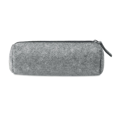 Estuche de fieltro gris con cremallera