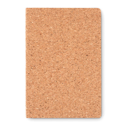 Portada de cuaderno con tapa de corcho y bordes redondeados