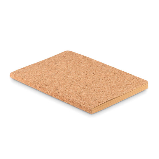 Libreta tamaño DinA5 con tapas de corcho y hojas de papel reciclado