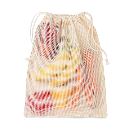 Saquito de rejilla con frutas 