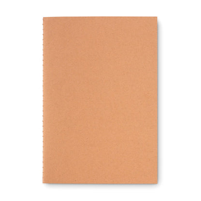 Vista frontal de libreta con tapas de cartón