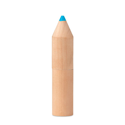 Estuche de madera en forma de lápiz