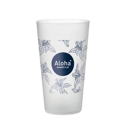 Vaso traslúcido de 500ml blanco con logo impreso