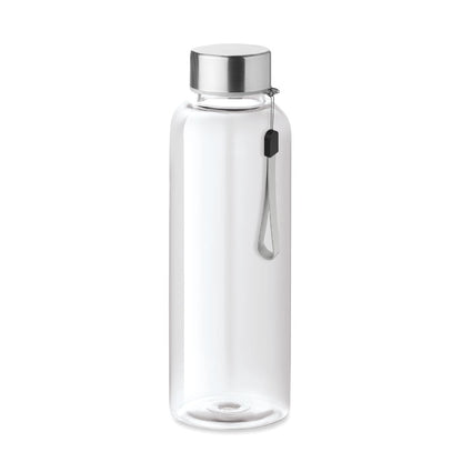 Botella RPET transparente con tapa y asa