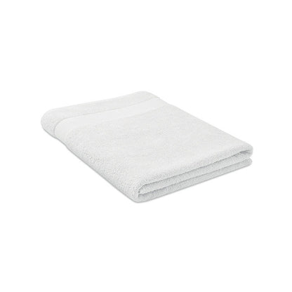 Toalla blanca de de algodón ecológica doblada