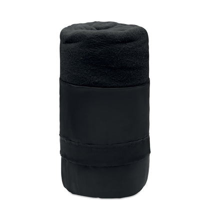 Manta polar negra con funda negra