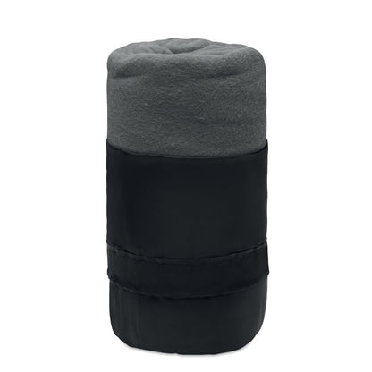 Manta polar gris  con funda negra