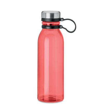 Botella de RPET y tapa acero roja.