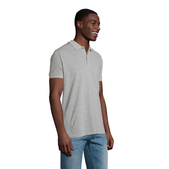 PLANET MEN - PLANET HOMBRE Polo 170g en color gris, modelo de manga corta, fabricado en 100% algodón orgánico.