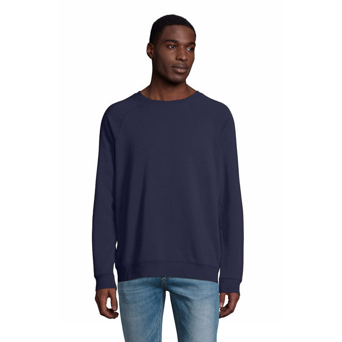 Sudadera azul marino de cuello redondo y manga larga