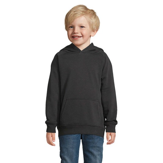 STELLAR KIDS - STELLAR KIDS SUDADERA, sudadera con capucha para niños, color oscuro, modelo con sonrisa.