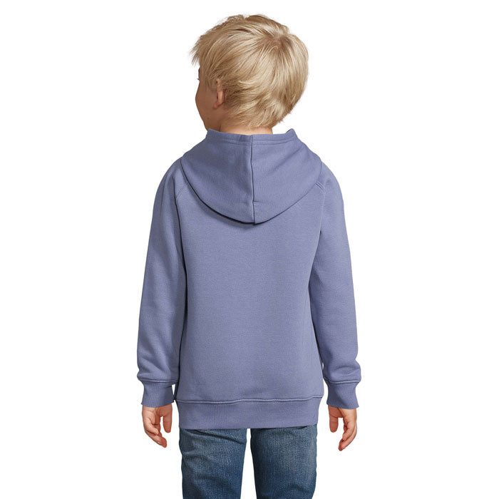 STELLAR KIDS - STELLAR KIDS SUDADERA vista trasera de niño con capucha en color azul.