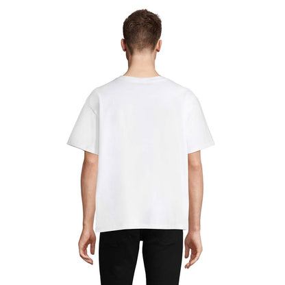 Camiseta oversize blanca con vista tres cuartos derecha