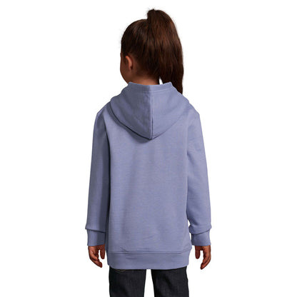 Imagen de espalda de sudadera infantil color lila.