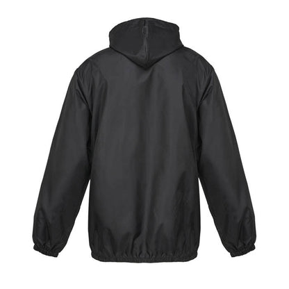 Cortavientos unisex negro vista trasera completa