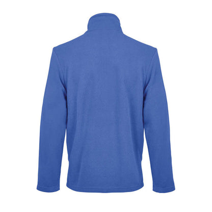 Sudadera micropolar unisex azul vista trasera completa