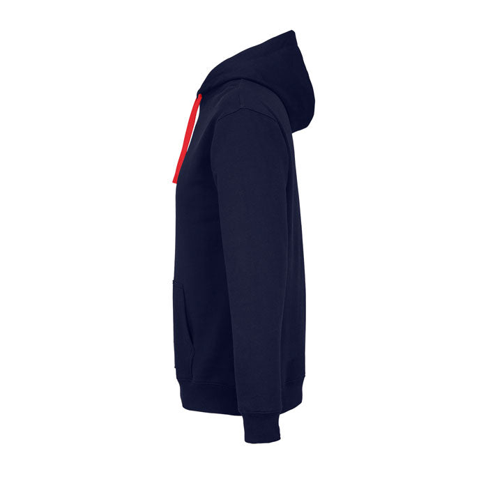 Sudadera Cameron azul marino con capucha y detalles grises