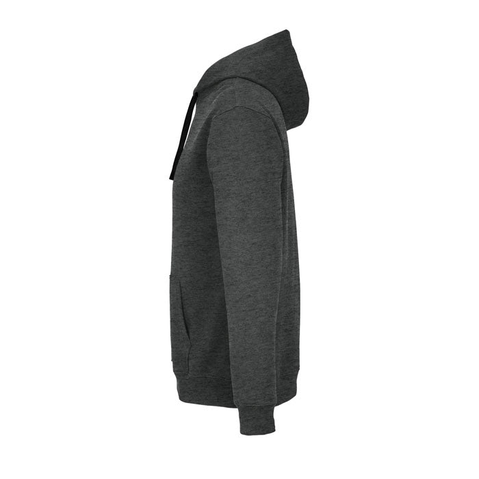 Sudadera Cameron gris con capucha y detalles azul marino