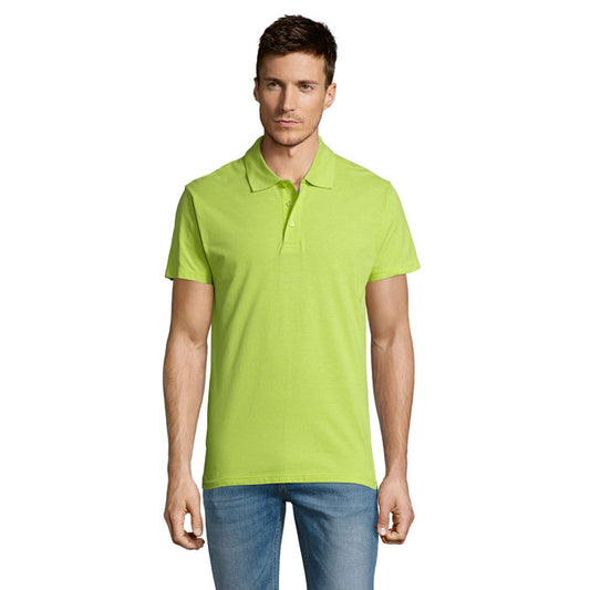 SUMMER II - SUMMER II MEN Polo 170g en color verde brillante, polo de algodón para hombre con cuello y mangas cortas.