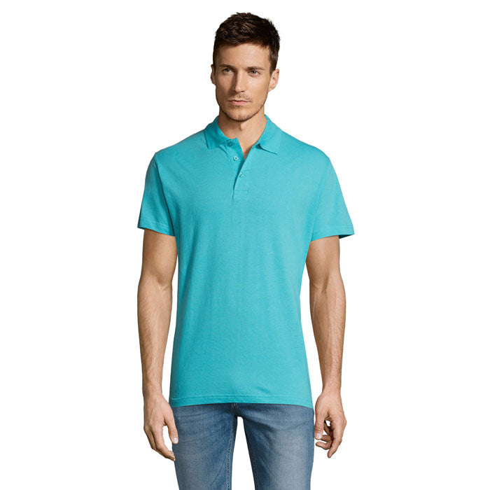 SUMMER II - SUMMER II MEN Polo 170g en color azul claro, modelo de manga corta en algodón.