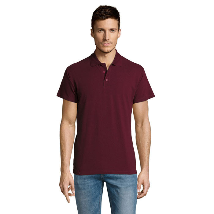SUMMER II - SUMMER II MEN Polo 170g modelo en color burdeos, camiseta polo de algodón, estilo casual.