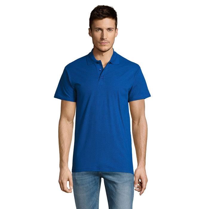 SUMMER II - SUMMER II MEN Polo 170g en color azul, modelo de polo de algodón para hombre con mangas cortas.