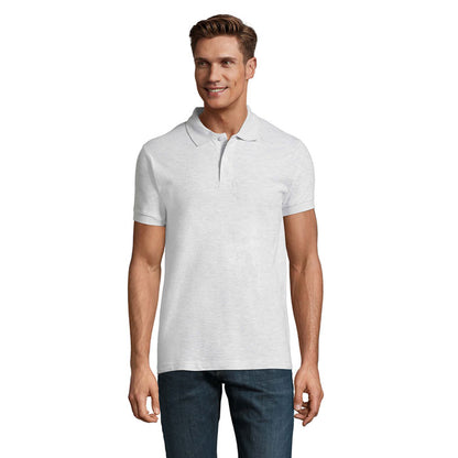 Vista trasera de prenda tipo polo en azul para hombre
