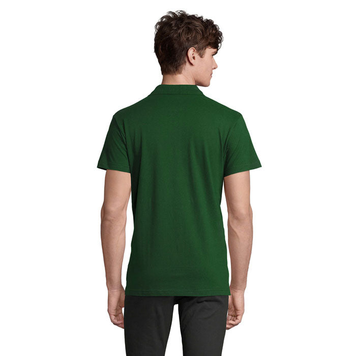 SPRING II - SPRING II MEN Polo 210g, vista trasera de la camiseta polo para hombre en color verde.