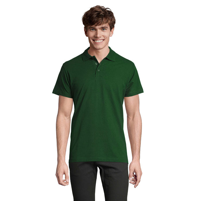 SPRING II - SPRING II MEN Polo 210g en color verde para hombre, con cuello acanalado y botón de repuesto.