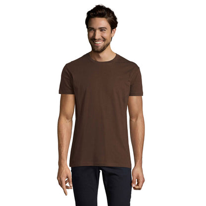 Camiseta azul atolón unisex de manga corta con corte recto y cuello redondo