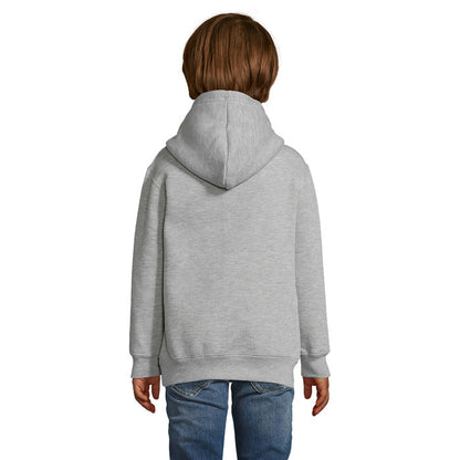 Vista trasera de sudadera sin modelo sobre fondo blanco